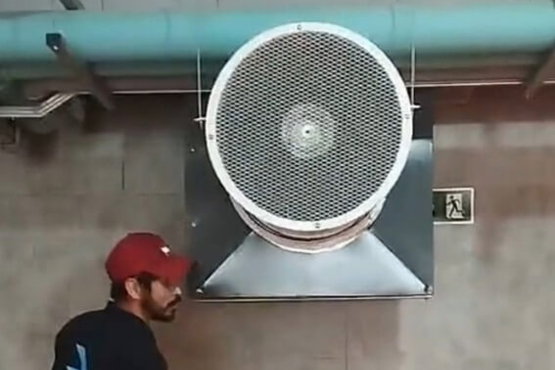 Exaustor instalado subsolo